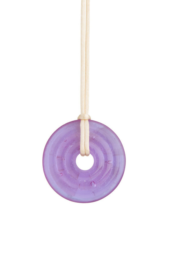 Pendentif harmonisant "Donut" verre fusionné Electro'Sens  violet